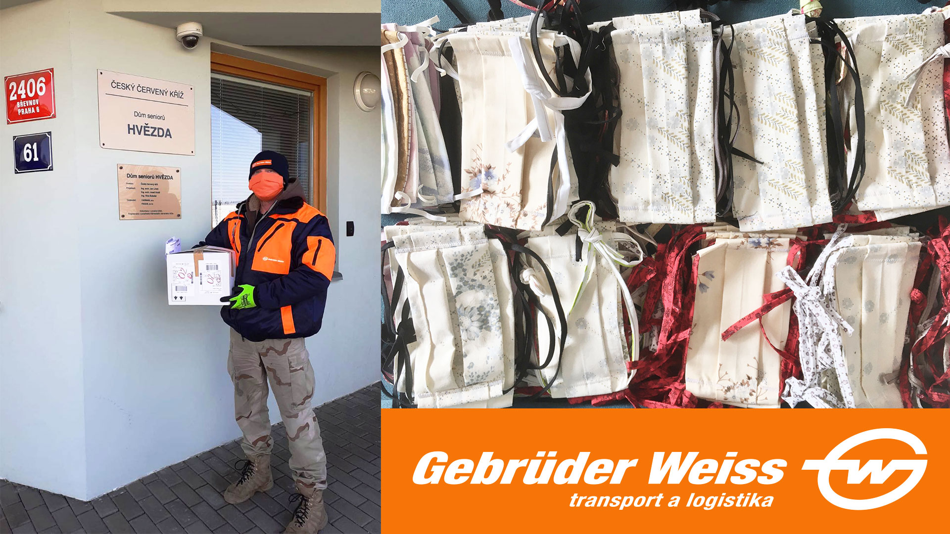 Gebrüder Weiss rozváží ochranné pomůcky nemocnicím, seniorům i lidem bez domova